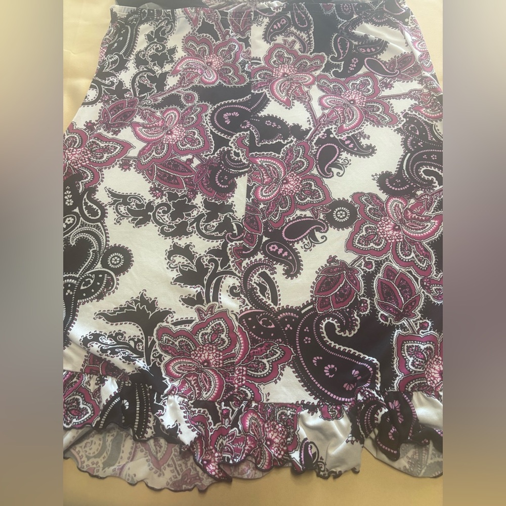 Linea Donatilla Women's Black Purple Paisley Sleeveless Pajama Long Top Sz M - Picture 14 of 14
